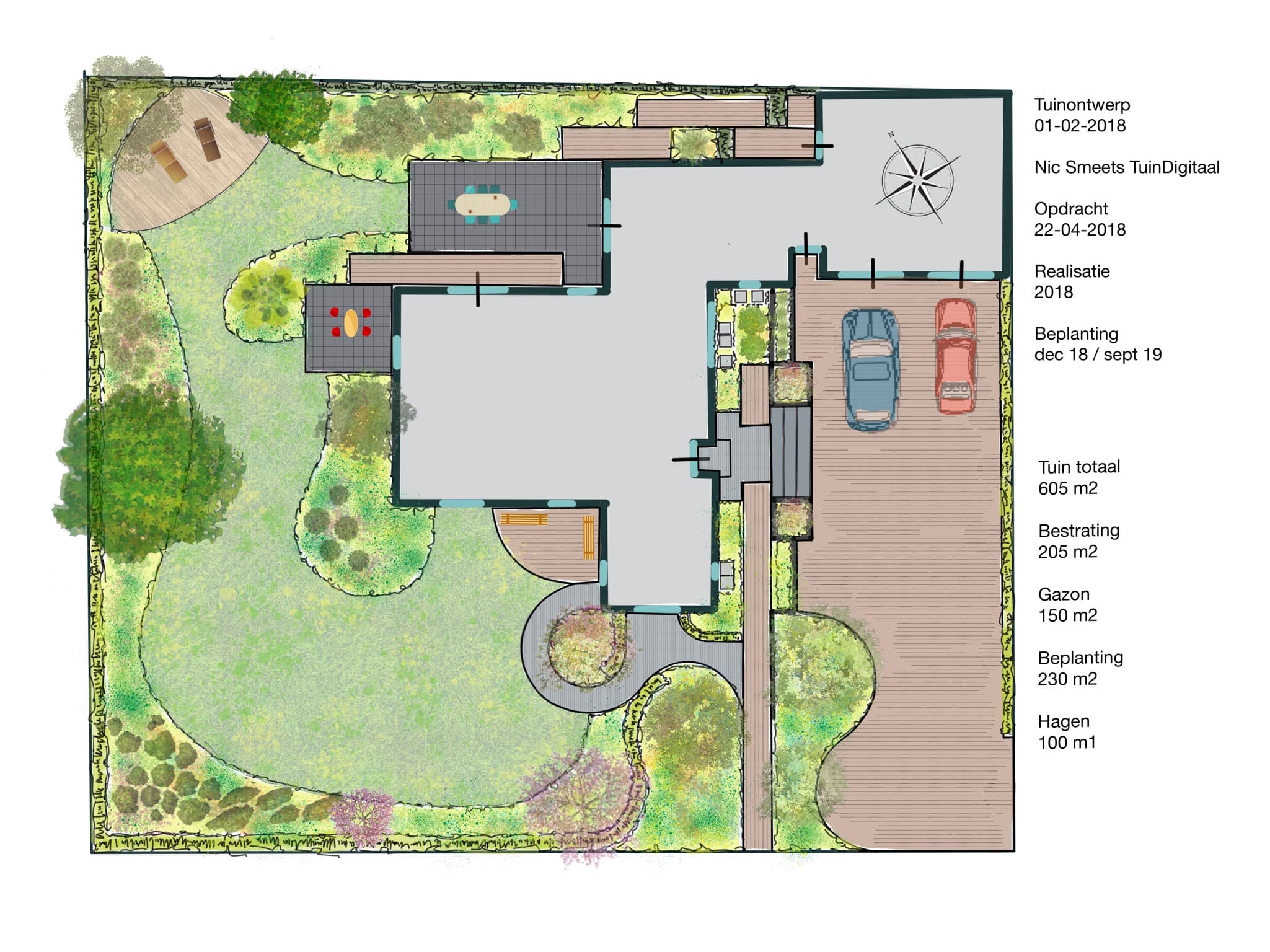 Romantische tuin in Engelse stijl